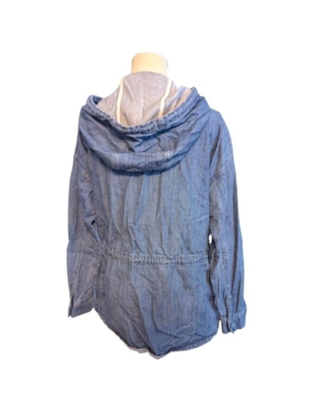 Forever 21 Cinch Waist Light Blue Denim Jacket Extra Small - Picture 3 of 4